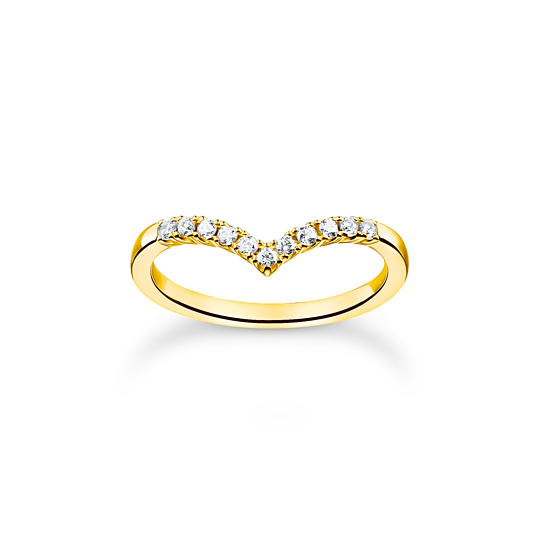 Thomas Sabo Ring V-Form Mit Weißen Steinen Gr. 52 Gold Thomas, Sabo, Ring, V-Form, Mit, Weißen, Steinen, Gr., 52, Gold, Zubehor, Schmuck, Ring, Diamant, Edelstein