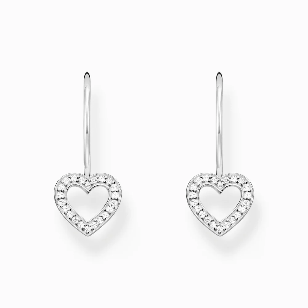 Thomas Sabo Ohrhänger Basics in Herzform mit weißen Steinen Silber Thomas Sabo Ohrhänger Basics in Herzform mit weißen Steinen Silber H2292 051 14