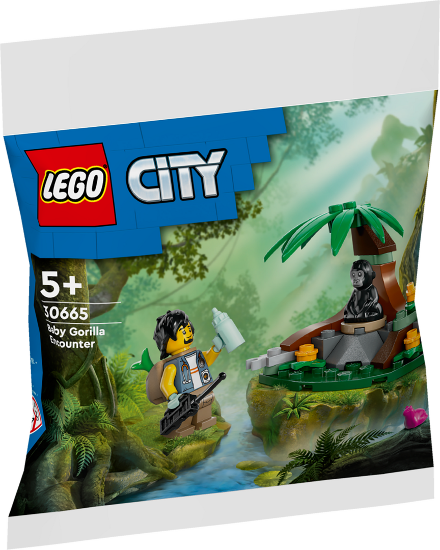 LEGO, 30665, Dschungelforscher, mit, Baby-Gorilla, Pflanze, Vegetation, Gras, Person