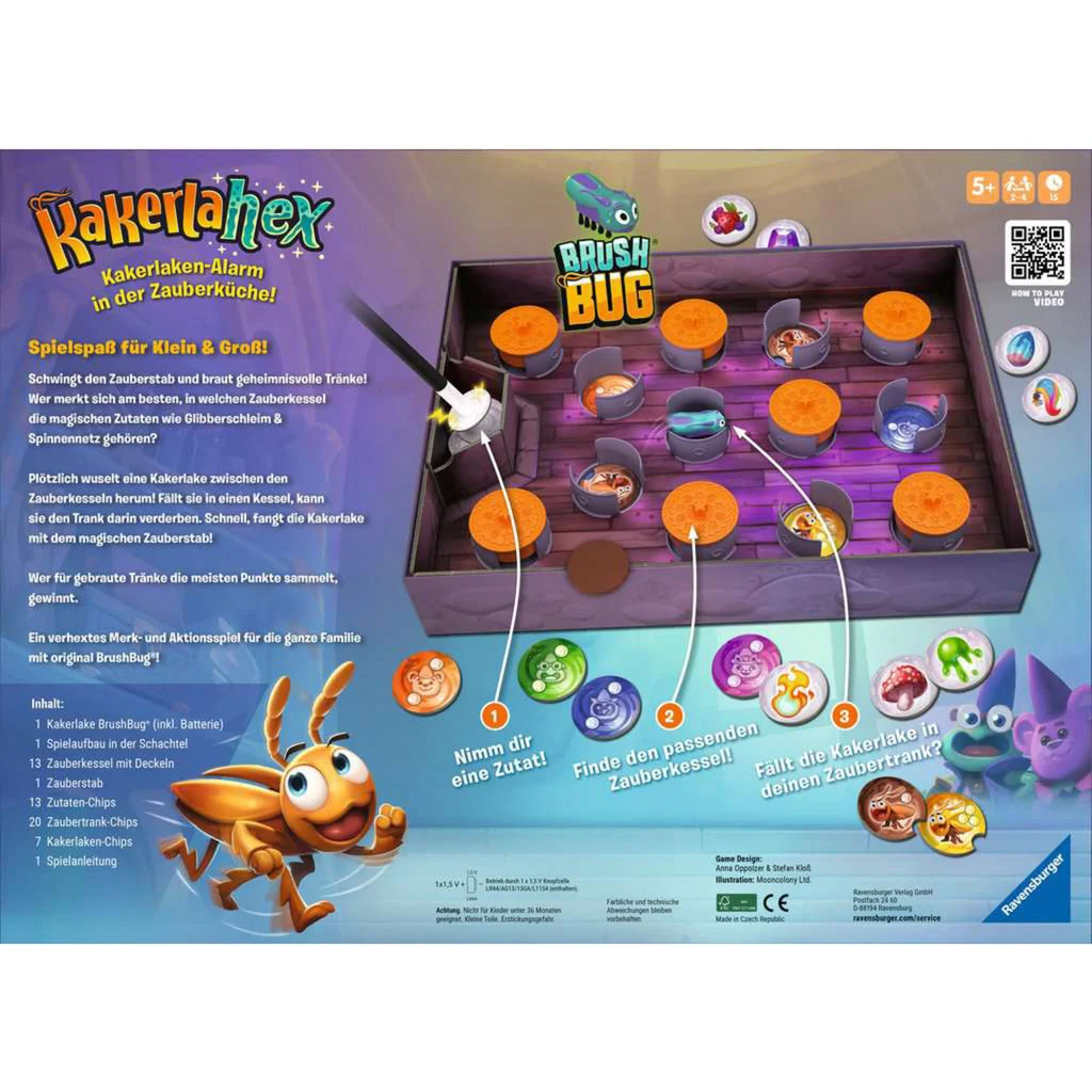 Ravensburger 24832 - Kakerlahex - Merk- und Aktionsspiel mit elektronischer Kakerlake für Groß und Klein, für 2-4 Pers