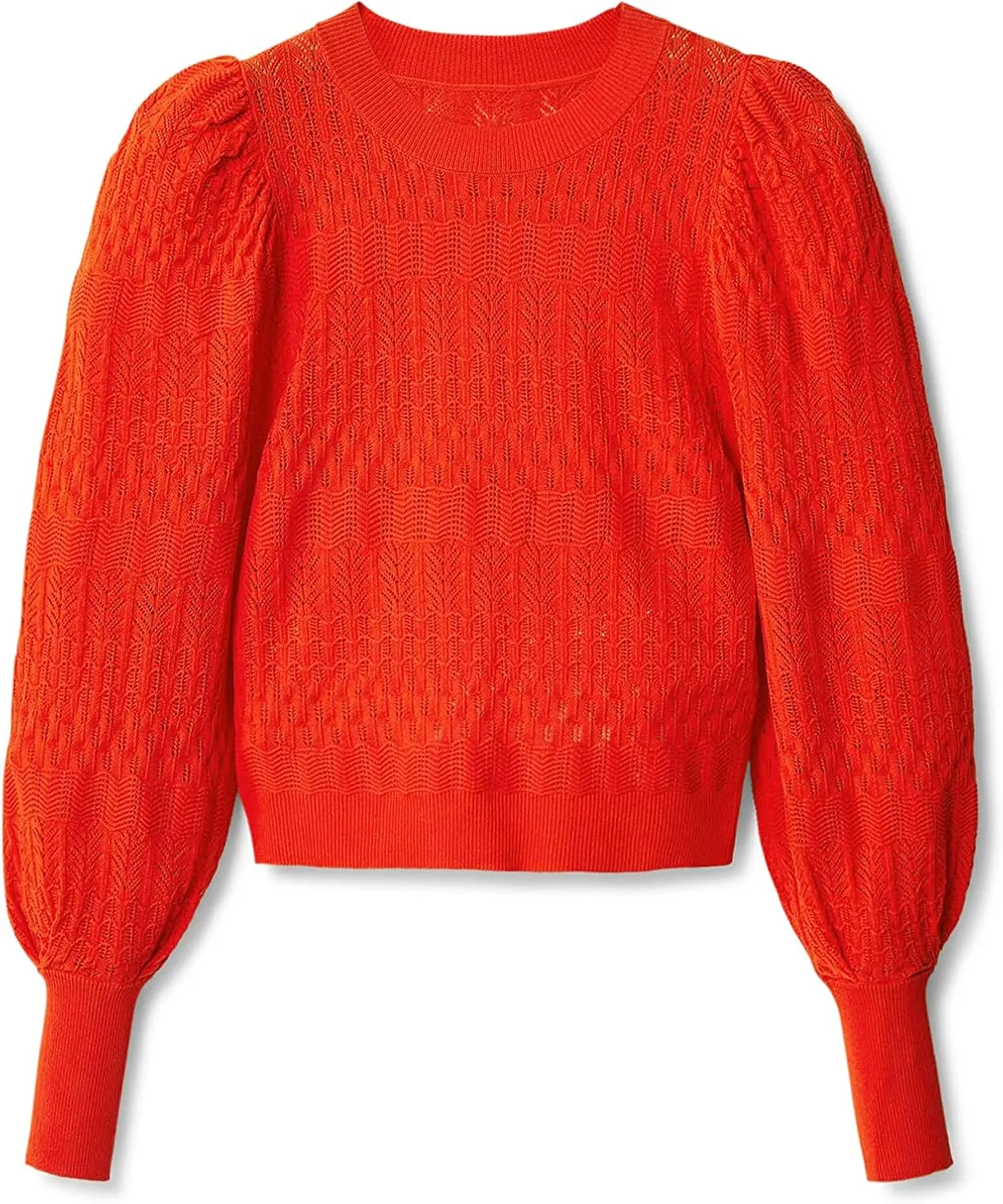 Desigual Damen Pullover - Oranger Strickpullover mit Strukturmuster 22WWJFAG7002 GR. L