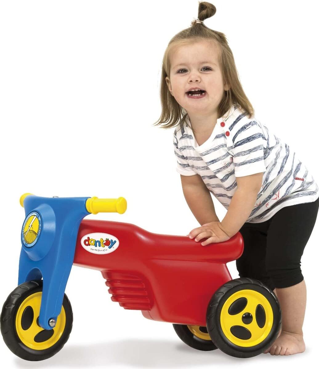 Dantoy 3321 Motorrad mit Gummirädern - Kinderfahrzeug mit 3 Rädern, L: 58,5 cm