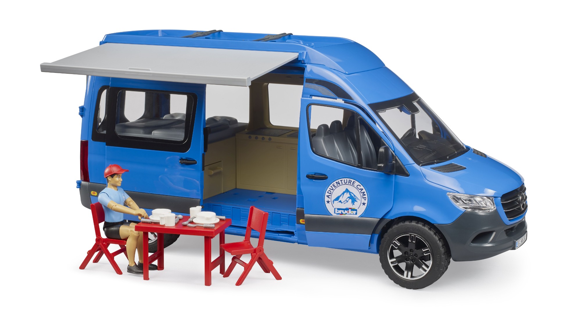 Sprinter Camper Farbe kobaltblau Sprinter, Camper, Farbe, kobaltblau, Person, Stuhl, Lieferwagen, Fahrzeug, Hut