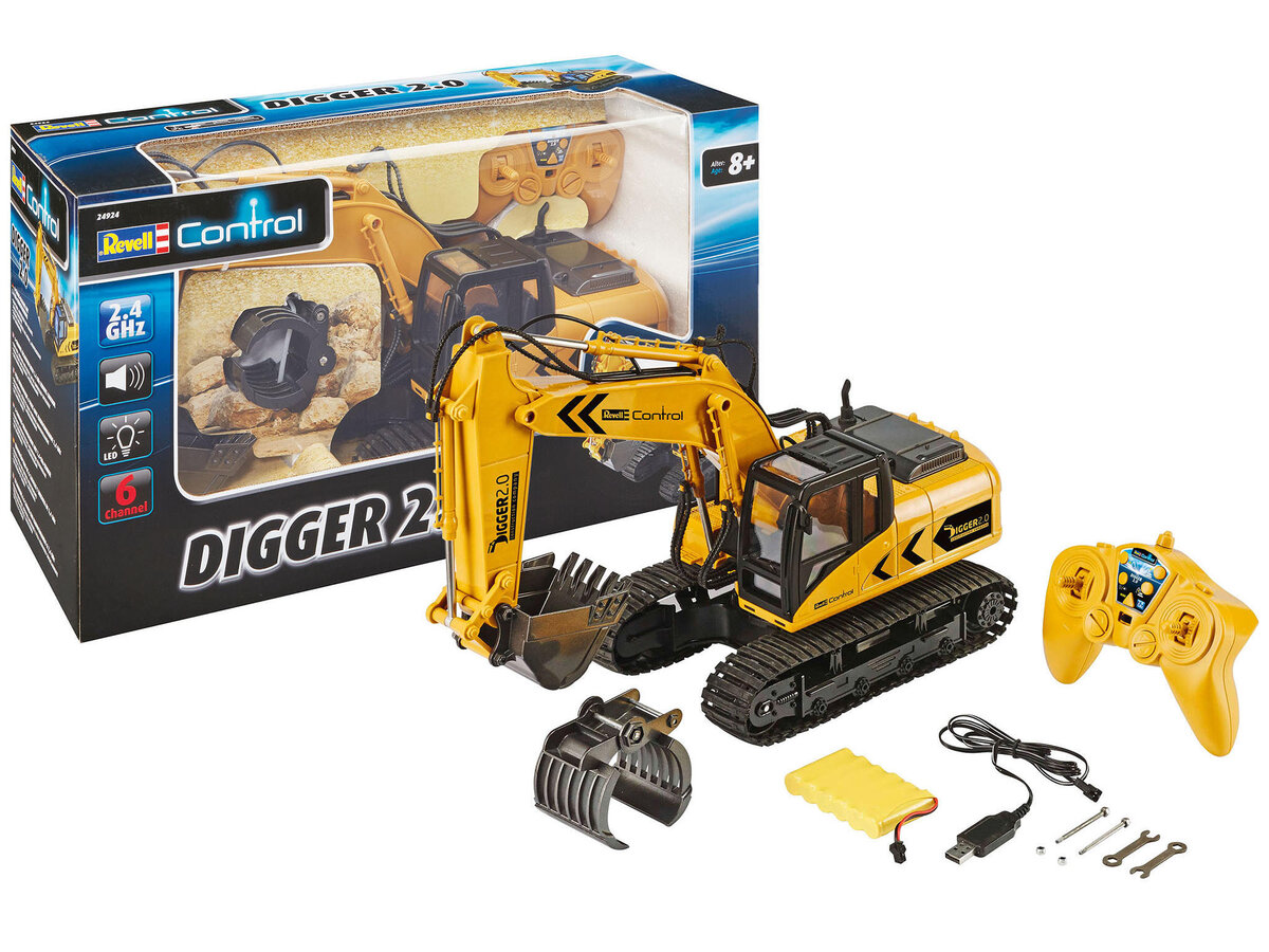 Revell_24924_RC_Bagger_\"Digger_2.0\"_Revell_Control_Ferngesteuertes_Auto, Maschine, Bulldozer