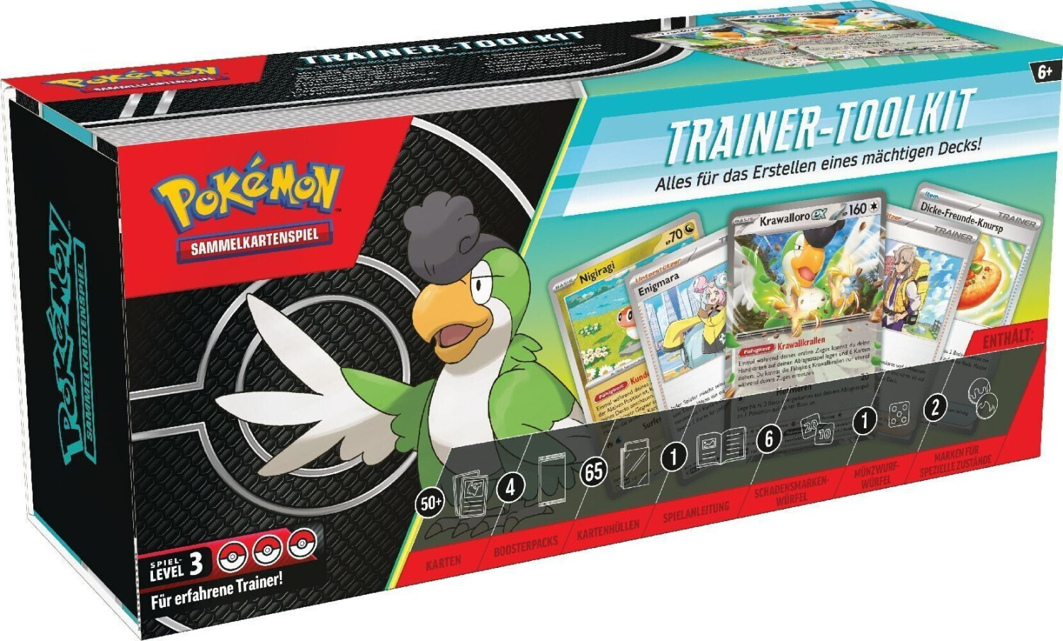 Pokémon Sammelkartenspiel – Trainer-Toolkit 2024 mit 4 Boosterpacks & Krawalloro-ex, 45905 (DE)