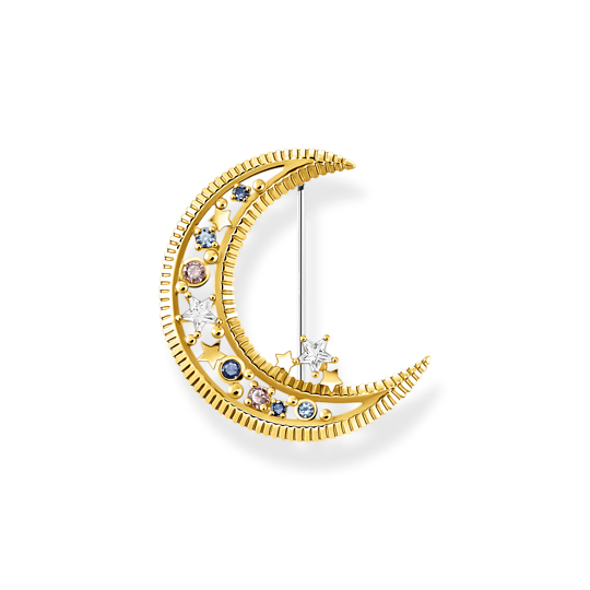 Thomas Sabo Brosche Halbmond Mit Bunten Steinen Gold Thomas, Sabo, Brosche, Halbmond, Mit, Bunten, Steinen, Gold, Zubehor, Ohrring, Schmuck, Diamant, Edelstein