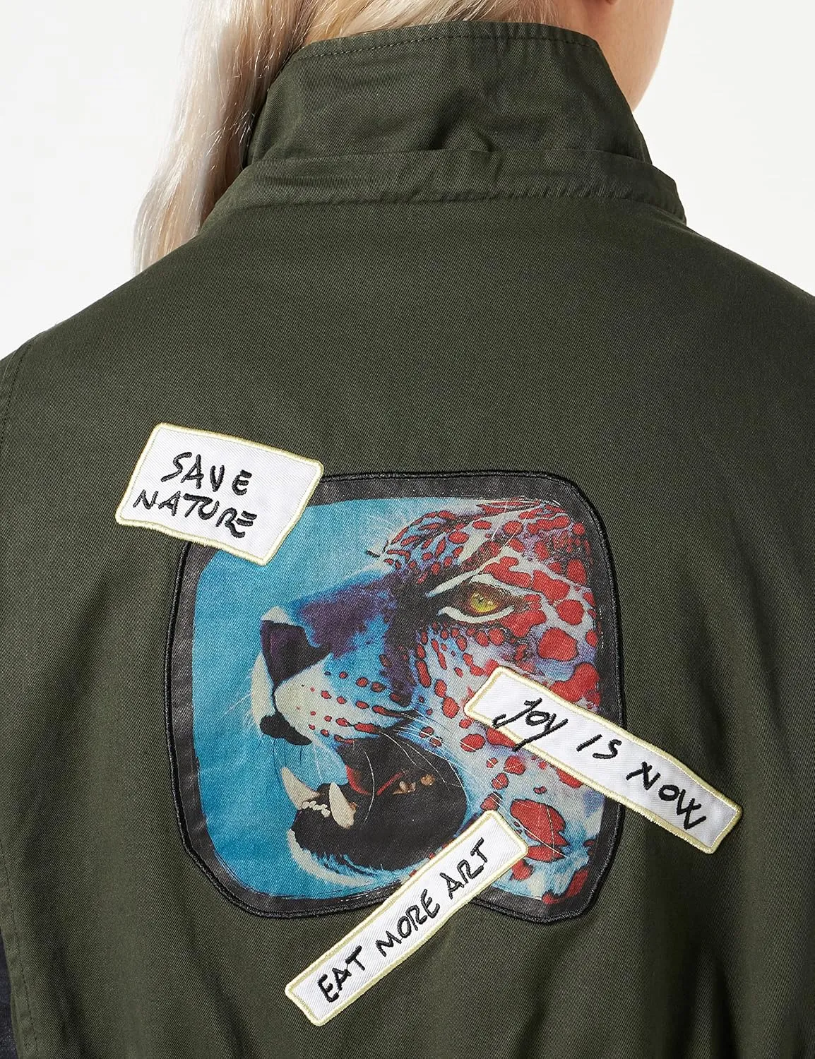 Desigual Damen Parka - Khaki, Camouflage-Ärmel, XL 22WWEWAG4092 GR. XL