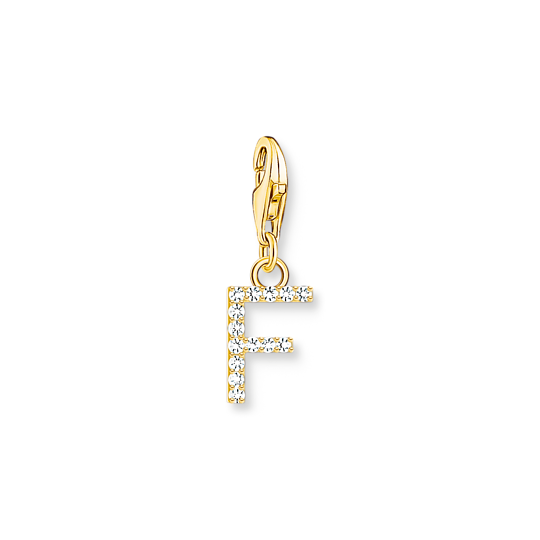 Thomas Sabo Anhänger Charm-Club Buchstabe F Vergoldet Gelbgold Zirkonia Weiß 1969-414-14 Thomas, Sabo, Anhänger, Charm-Club, Buchstabe, F, Vergoldet, Gelbgold, Zirkonia, Weiß, 1969-414-14, Zubehor, Ohrring, Schmuck