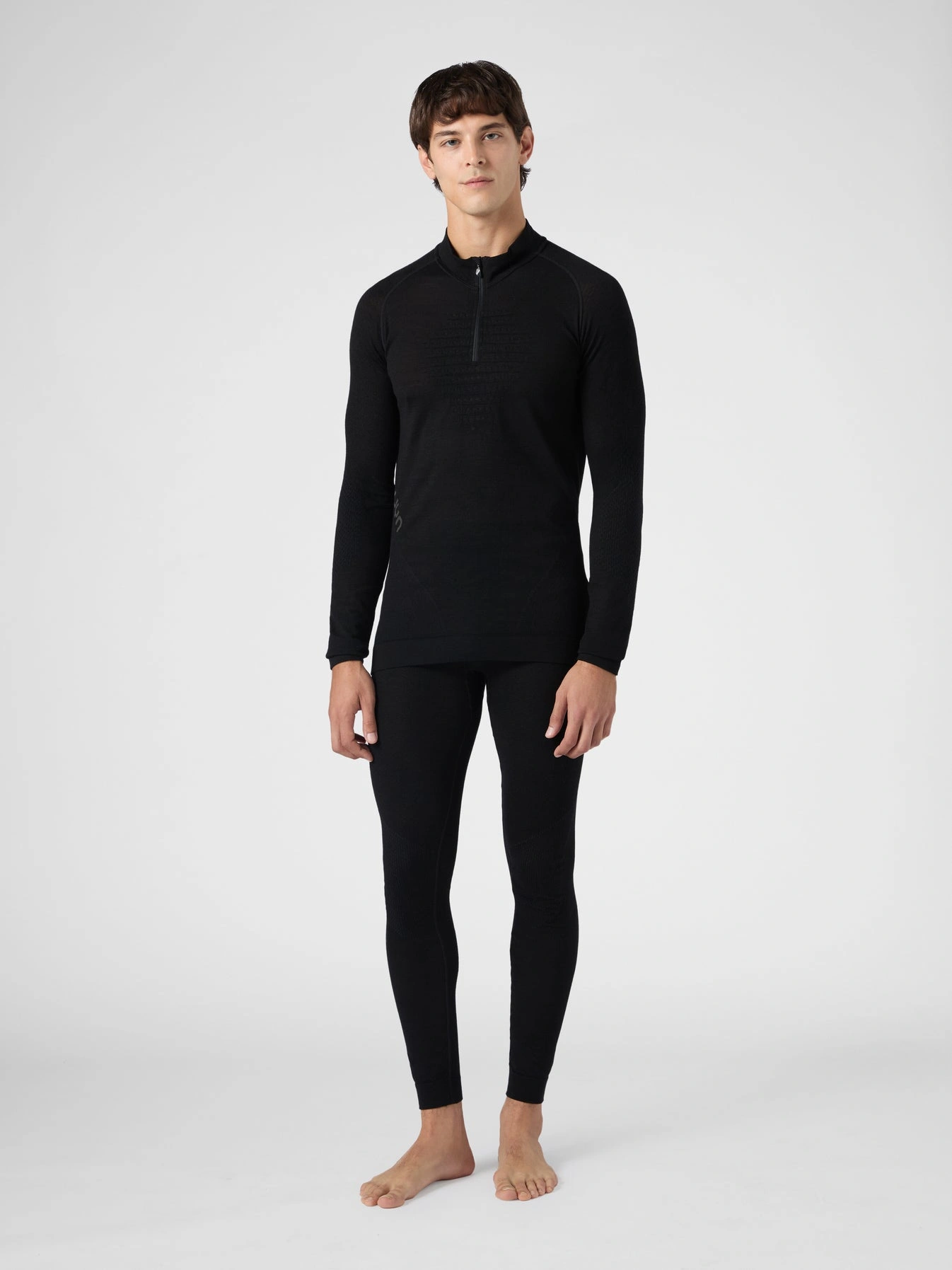 UYN Herren Fusyon Biotech UW Shirt Long_SL Zip Up U100517B000 - Schwarz GR. L/XL