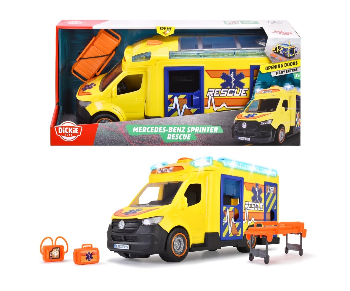 Dickie_Toys_Mercedes-Benz_Sprinter_Rescue_(203716025), Transport, Transporter, Fahrzeug