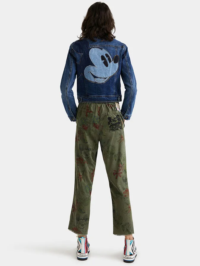 Desigual Damen Hose „Mickey Floral“ - Khaki 22SWPW23 GR. XL