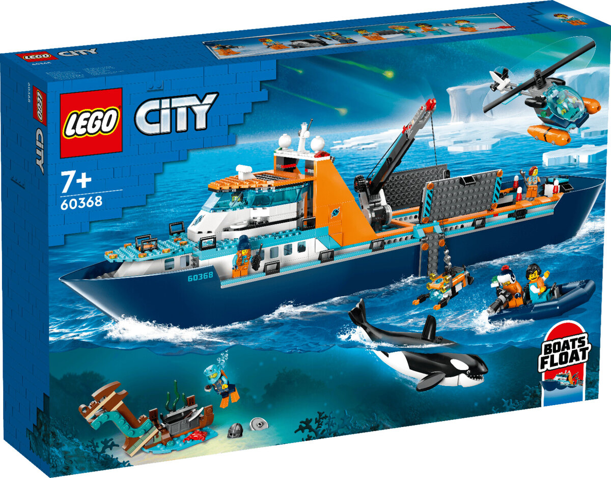 LEGO_60368_City_-_Arktis-Forschungsschiff, Boot, Transport, Fahrzeug, Person