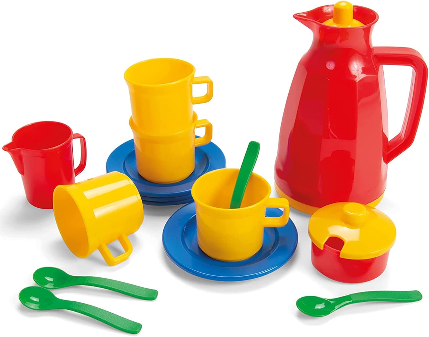 Dantoy 4445 Kinder Kaffeeservice im Box - 17-teiliges Spielset für Rollenspiele