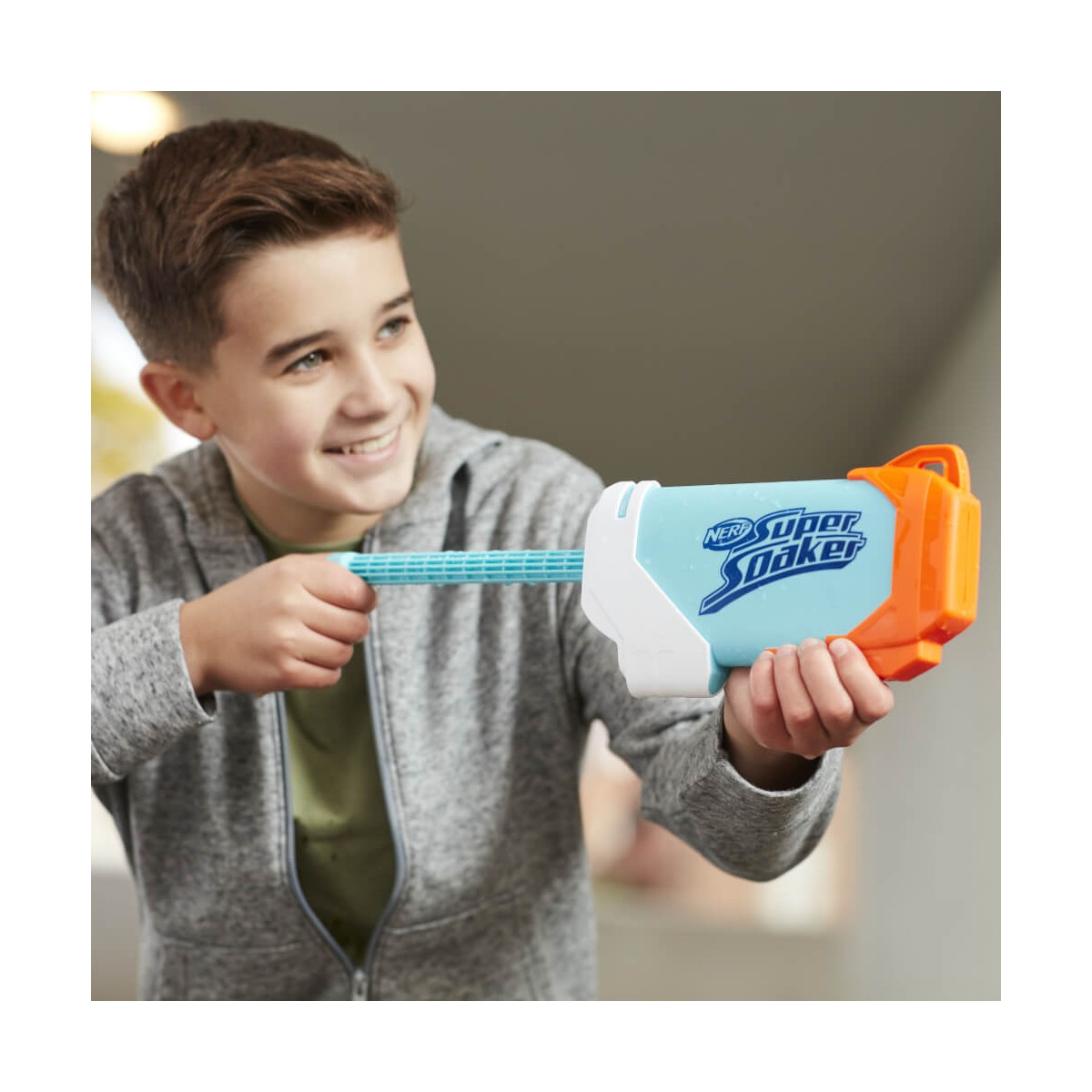 Hasbro Nerf Super Soaker Hydra großer blauer Wasserblaster mit orangenen Details