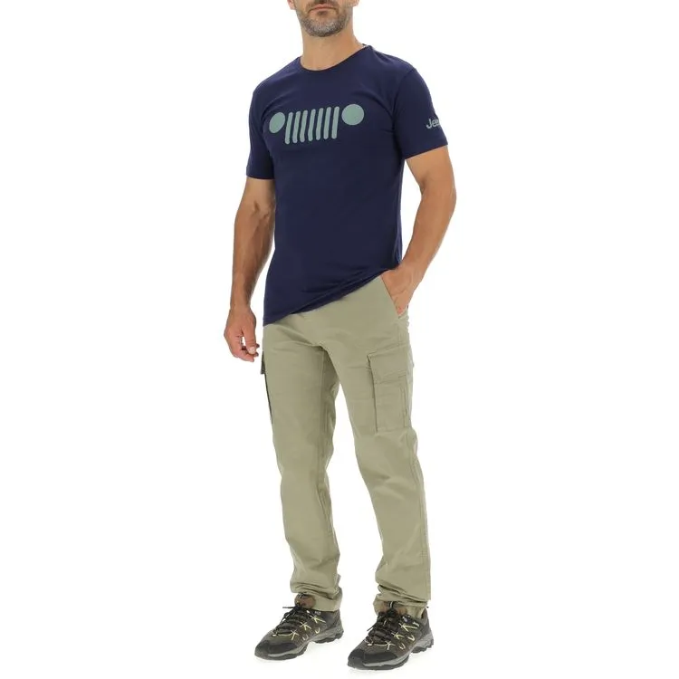 JEEP Herren Cargohose O102594BE - Sandfarbene Hose mit Seitentaschen aus Baumwoll-Stretch GR. 56