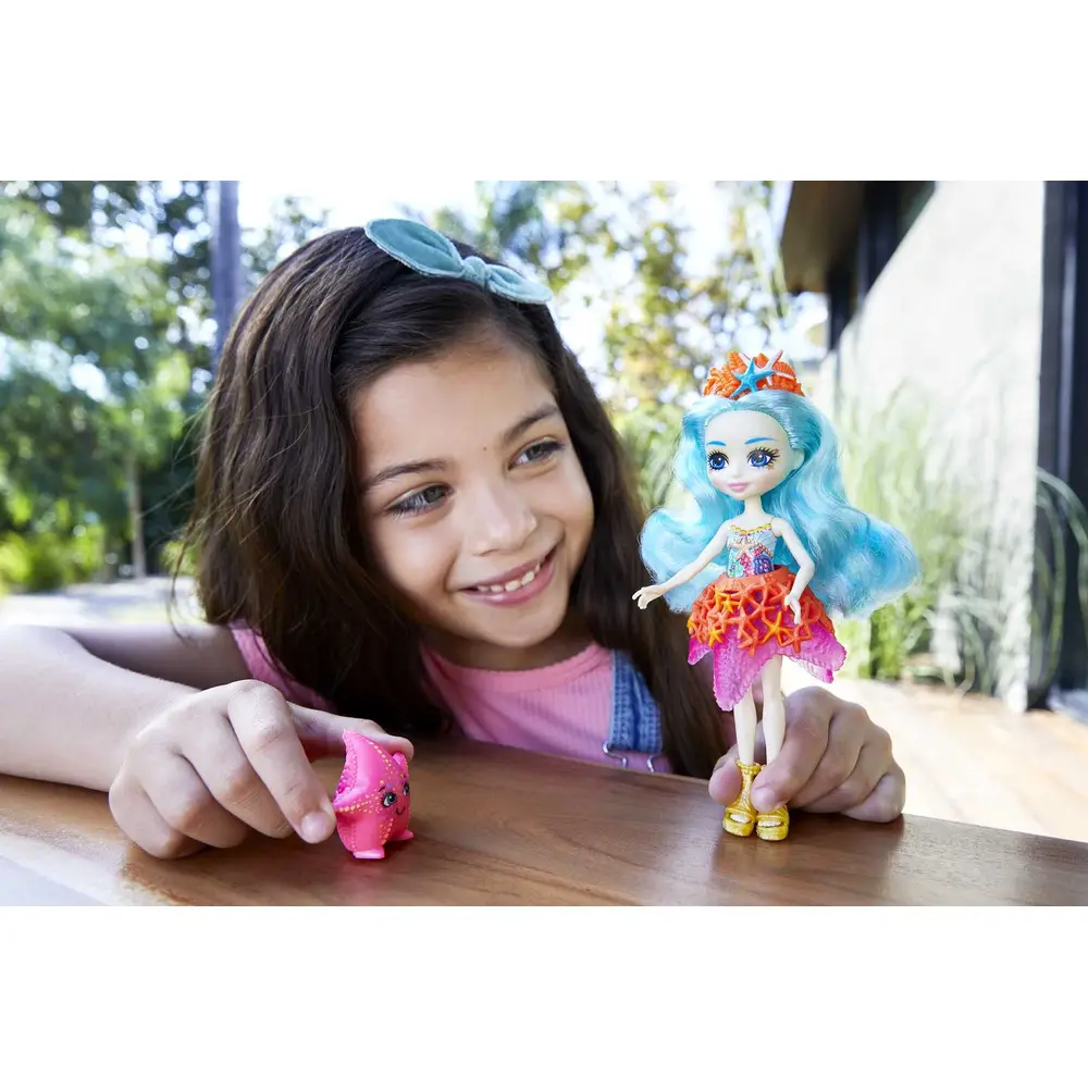 Ocean Kingdom Puppe Meerjungfrauenpuppe mit Tierfreund und buntem Zubehör