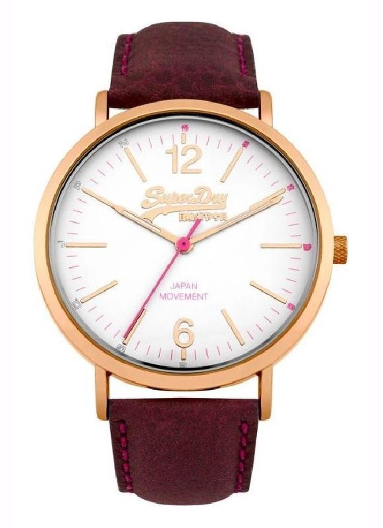 Superdry SYL194V - Herren-Analoguhr, 40 mm, Rosé, Leder Rosa Superdry SYL194V - Herren-Analoguhr, 40 mm, Rosé, Leder Rosa