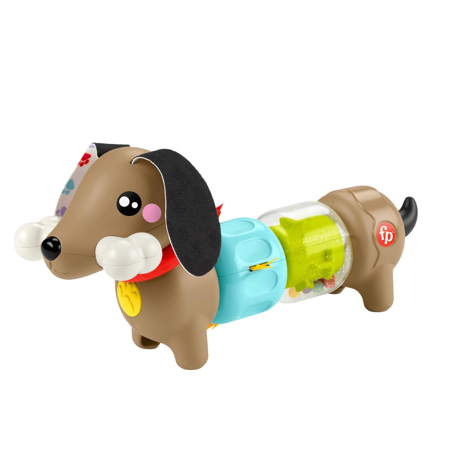 Fisher-Price Versteckter Dreh-Dackel Interaktives Babyspielzeug HTW91 Rauchrohr, Figur, Spielzeug