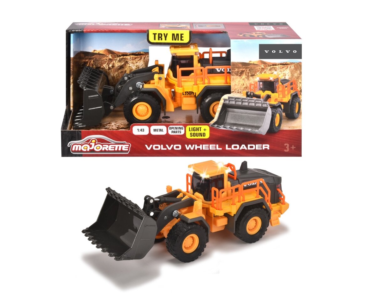 Majorette_Volvo_Wheel_Loader_(213723001), Maschine, Rad, Bulldozer