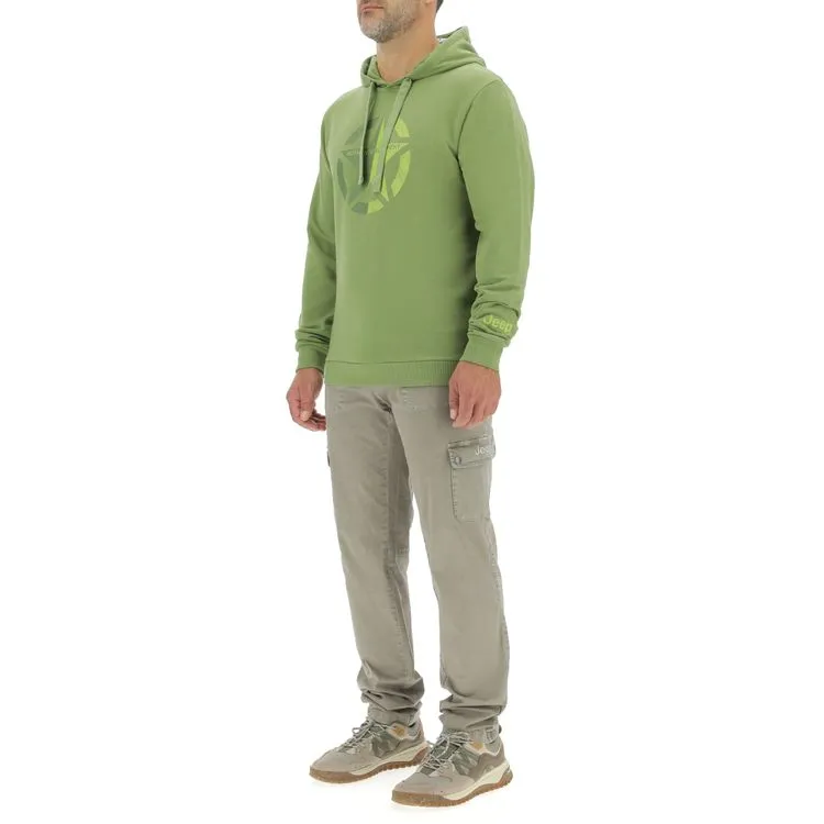 JEEP Herren Hoodie O103279GN - Grün mit großem Stern-Print GR. XXL