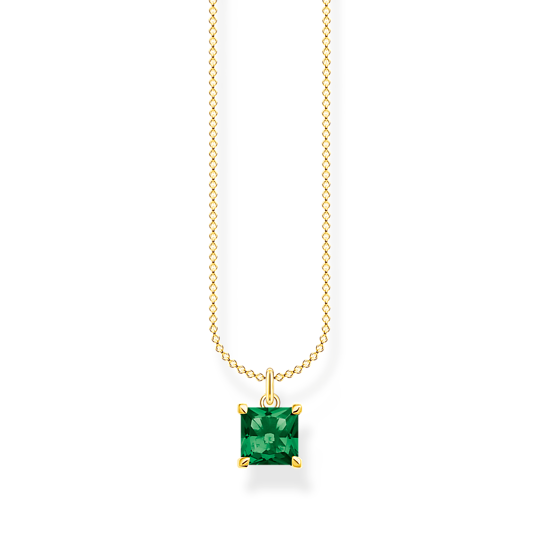 Thomas Sabo Kette Mit Grünem Stein Gold Länge 45 Cm Thomas, Sabo, Kette, Mit, Grünem, Stein, Gold, Länge, 45, Cm, Zubehor, Schmuck, Halskette, Edelstein, Anhänger