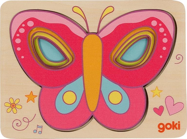 GOKI 57305 Schichtenpuzzle Schmetterling - Mehrlagiges Holzpuzzle mit 5 Ebenen GOKI 57305 Schichtenpuzzle Schmetterling - Mehrlagiges Holzpuzzle mit 5 Ebenen