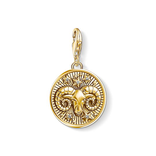 Thomas Sabo Anhänger Charm-Club Sternzeichen Widder 925 Sterling Silber Vergoldet Gelbgold Zirkonia 1652-414-39 Thomas, Sabo, Anhänger, Charm-Club, Sternzeichen, Widder, 925, Sterling, Silber, Vergoldet, Gelbgold, Zirkonia, 1652-414-39, Zubehor, Gold, Anhänger