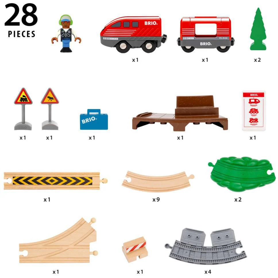 BRIO World 36102 Zugset mit Rückziehmotor | Zugset-Zubehör für Kinder ab 3 Jahren