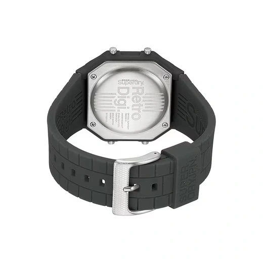 Superdry „Retro Digi“ SYG201E - Digitale Quarzuhr, 40 mm, Silikonarmband Superdry „Retro Digi“ SYG201E - Digitale Quarzuhr, 40 mm, Silikonarmband
