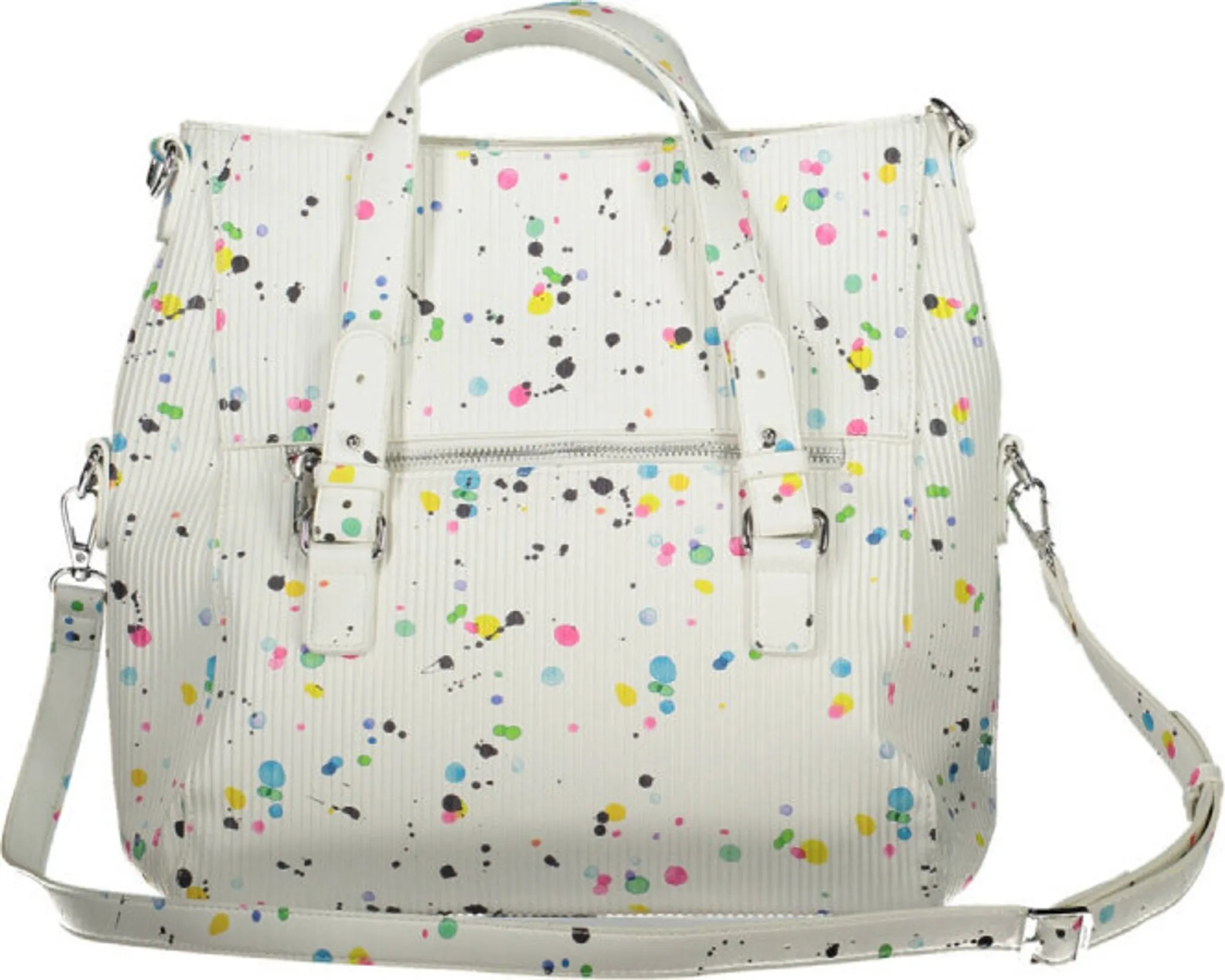 Desigual Damen „Fantastic“ - Weiß mit Farbspritz-Design 22WAXPB6 Handtasche