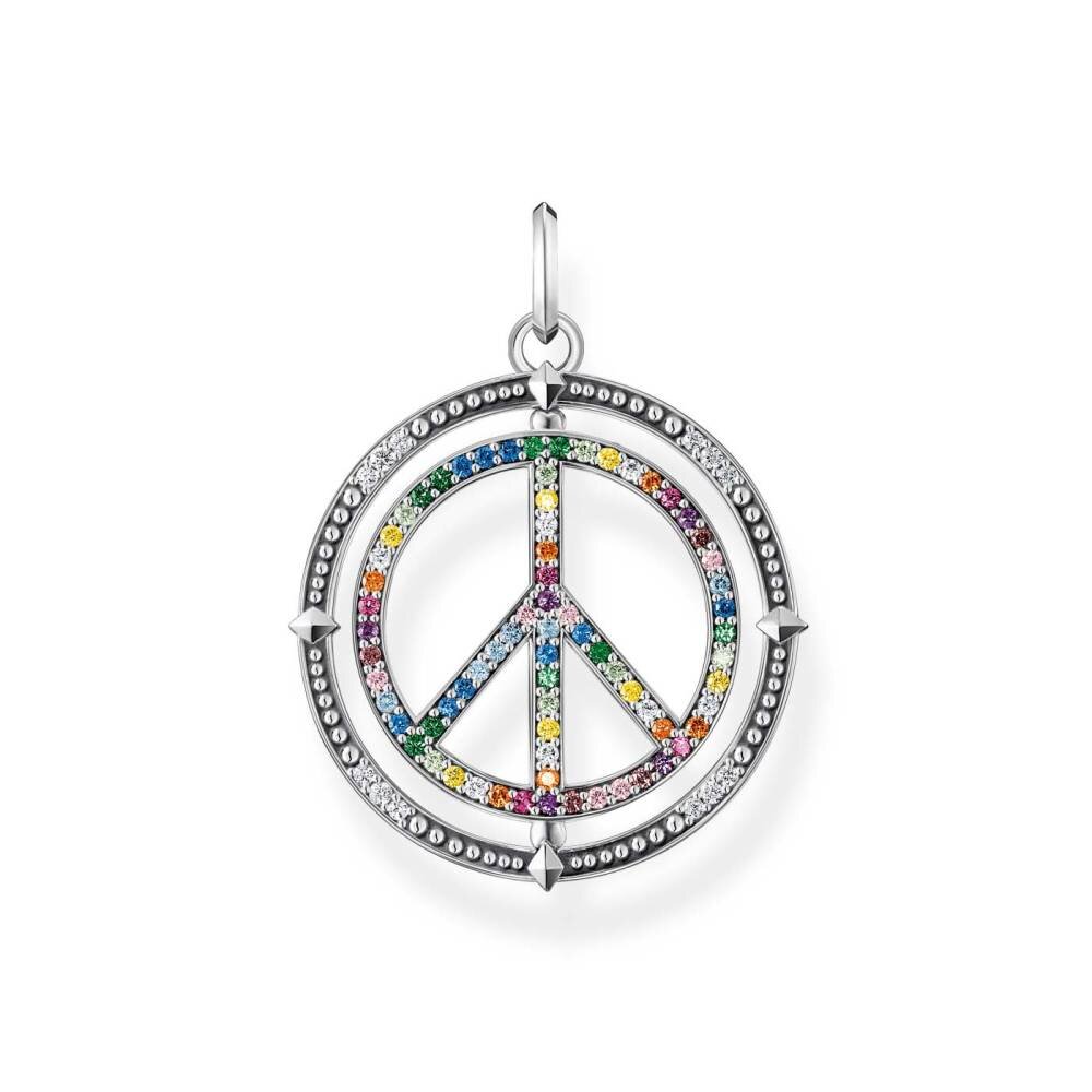 Thomas Sabo Anhänger Peace-Zeichen Bunt Pe941-318-7 Thomas, Sabo, Anhänger, Peace-Zeichen, Bunt, Pe941-318-7, Zubehor, Ohrring, Schmuck, Medaillon, Anhänger