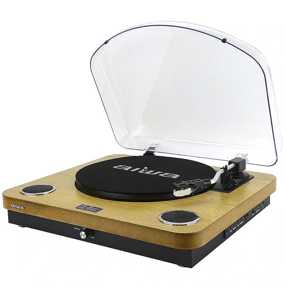 Aiwa GBTUR-120WD Plattenspieler und Digitalisierer aus Holz