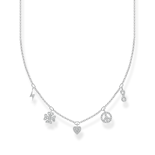 Thomas Sabo Kette Mit Symbole Silber Länge 42 Cm Thomas, Sabo, Kette, Mit, Symbole, Silber, Länge, 42, Cm, Zubehor, Schmuck, Halskette, Diamant, Edelstein