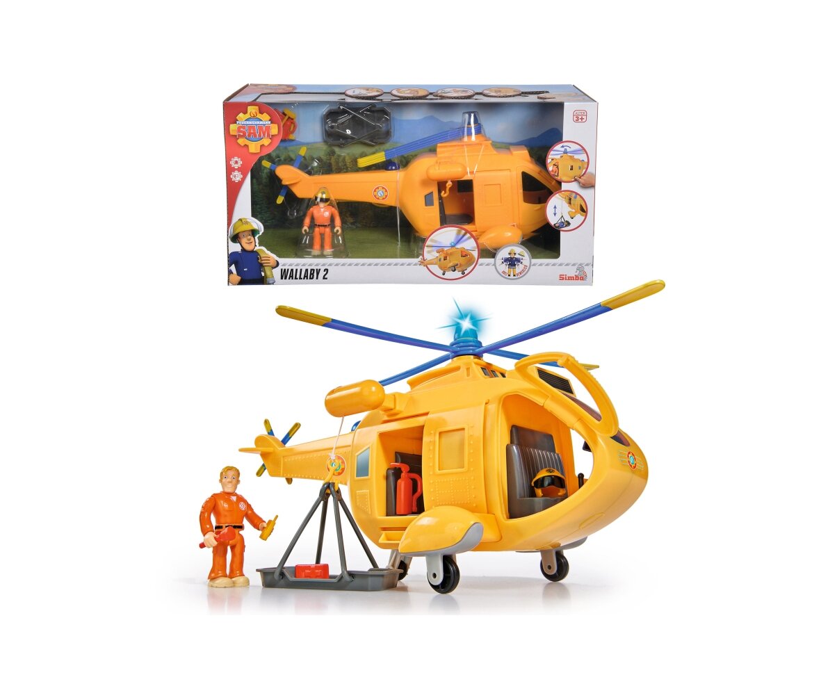 Sam, Hubschrauber, Wallaby, II, mit, Figur, 109251002, Flugzeug, Hubschrauber, Transport, Fahrzeug, Person