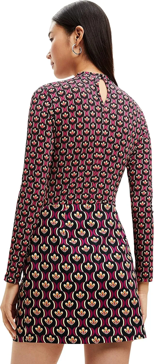 Desigual Damen Body - Mehrfarbiger Body mit Retro-Muster 22WWQK213028 GR. M