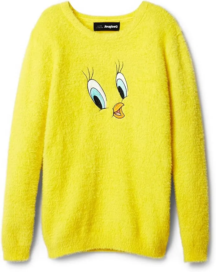 Desigual Mädchen Pullover - Gelb mit Tweety-Motiv 22WGJF018022/5