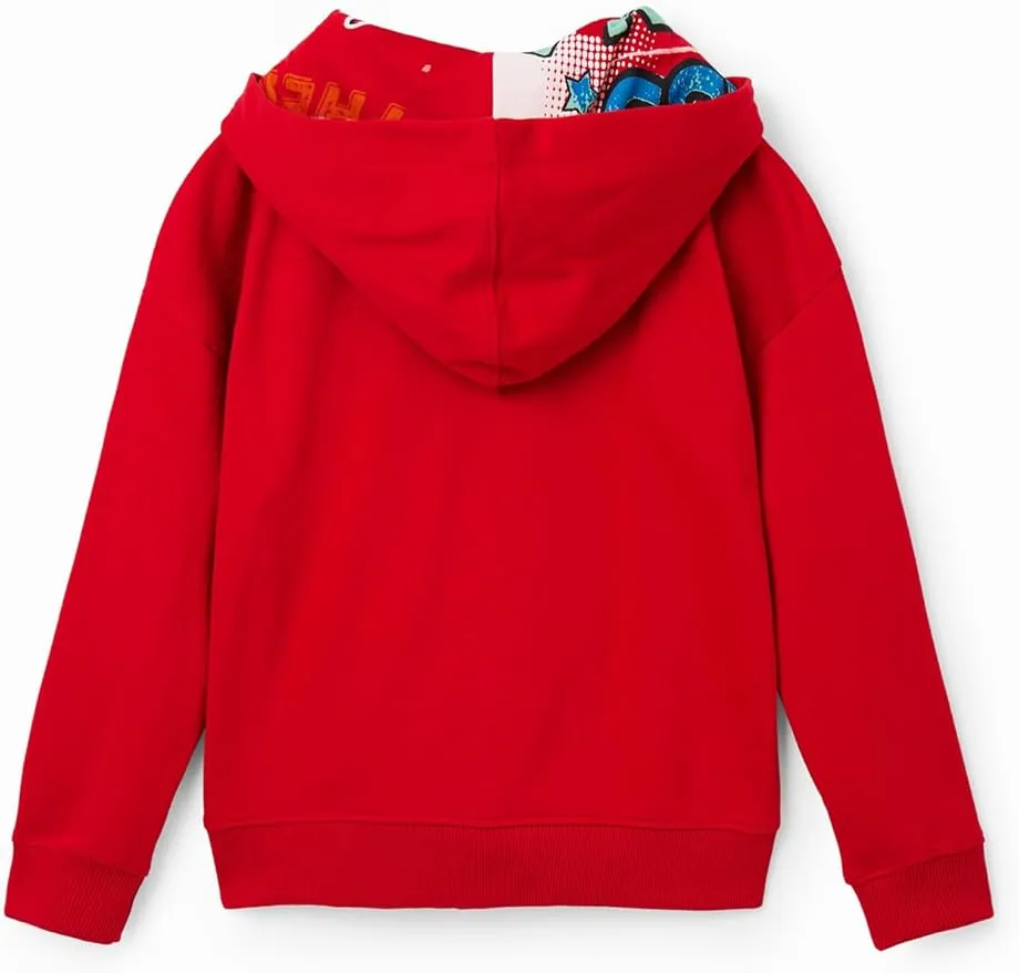 Desigual Jungen Kapuzenpullover - Roter Hoodie mit Bugs Bunny Print 23SBSK053000 GR. L