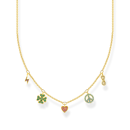 Thomas Sabo Kette Mit Symbole Bunt Gold Länge 42 Cm Thomas, Sabo, Kette, Mit, Symbole, Bunt, Gold, Länge, 42, Cm, Zubehor, Schmuck, Halskette, Diamant, Edelstein