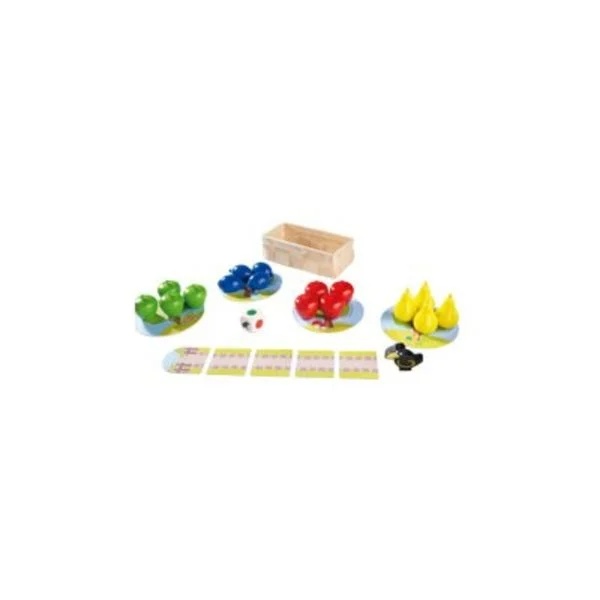 HABA Meine ersten Spiele: Erster Obstgarten – Kooperatives Würfelspiel mit Holzfiguren