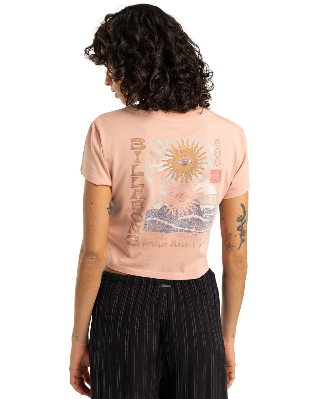 Billabong Vibes Around – T-Shirt mit kurzen Ärmeln für Frauen, Hellorange GR. L