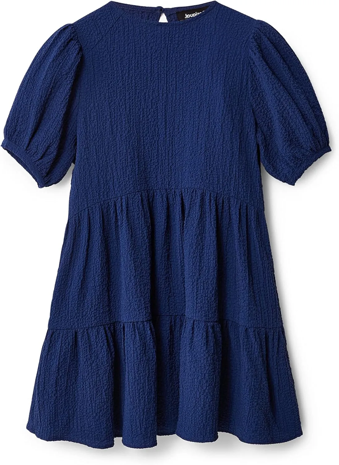 Desigual Damen Kleid - Blaues Kleid mit Puffärmeln 22WWVW735010 GR. XS