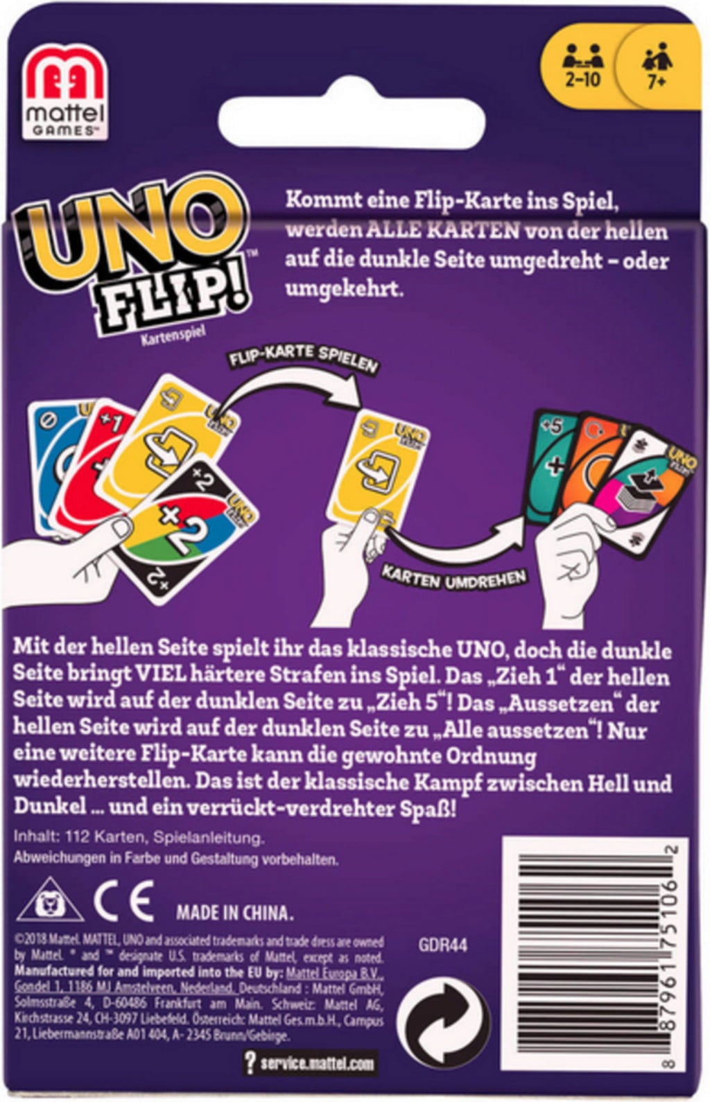 UNO Flip Side - Das Kartenspiel mit doppelter Spannung (Mattel GDR44) Werbung, Plakat