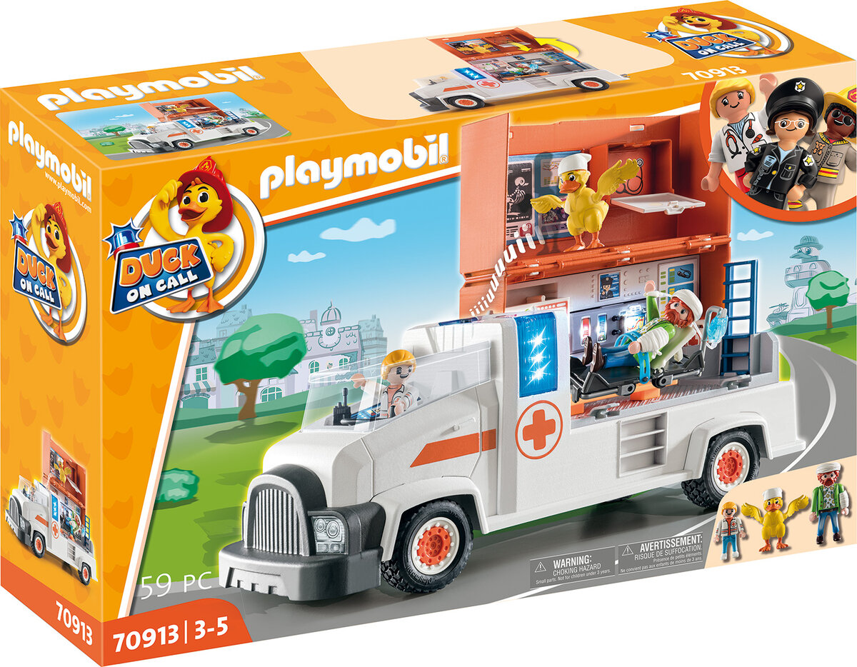 PLAYMOBIL, 70913, DUCK, ON, CALL, Notarzt, Truck, Maschine, Rad, Person