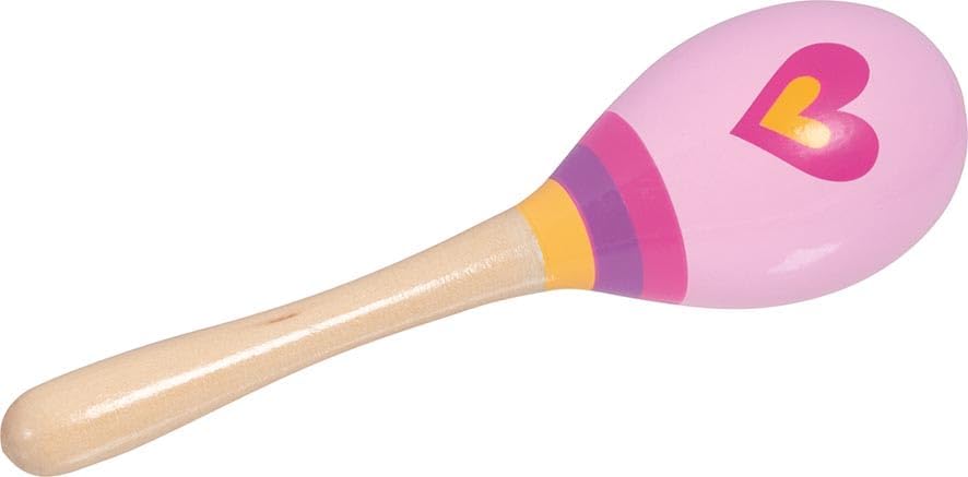 GOKI 61844 Maracas Herz - Herzrassel aus Holz für Kinder ab 3 Jahren