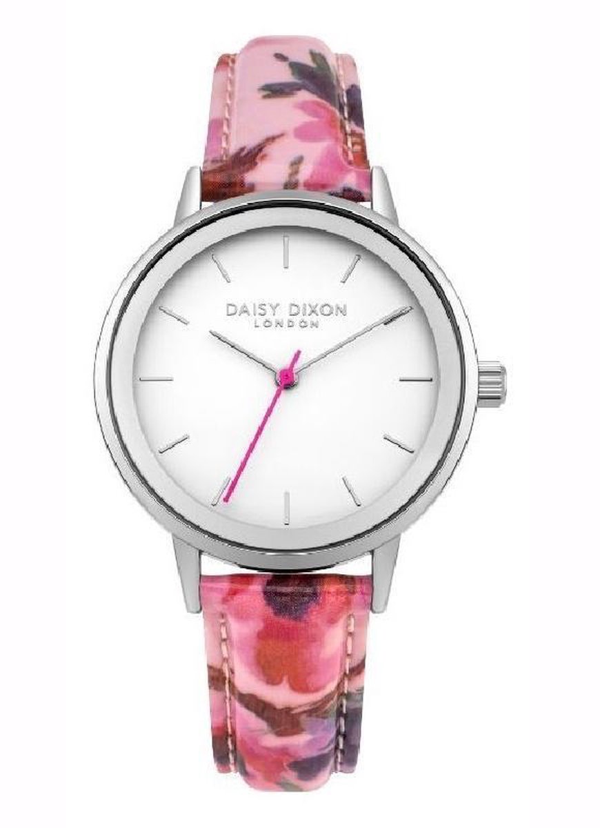 Daisy Dixon DD049PS - Damenuhr, 35 mm, Edelstahlgehäuse & rosa Kunststoffband Armbanduhr, Arm, Körperteil, Person