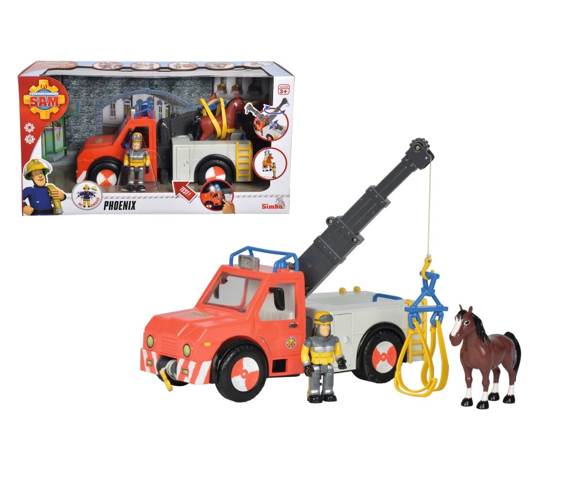 Sam Phoenix mit Figur und Pferd 109258280 Sam, Phoenix, mit, Figur, und, Pferd, 109258280, Abschleppwagen, Fahrzeug, Person, Pferd, Spielzeug