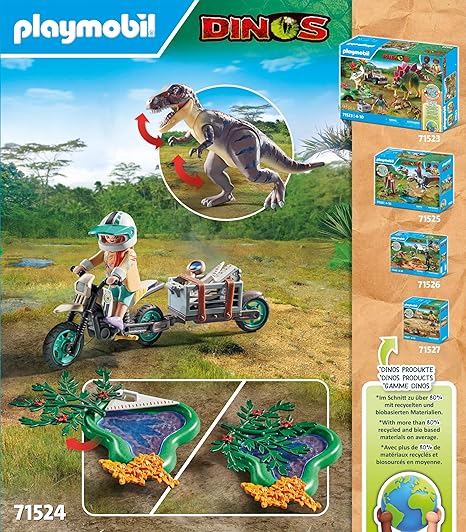PLAYMOBIL, 71524, T-Rex-Spurensuche, Helme, Baby, Person, Dinosaurier, Motorrad