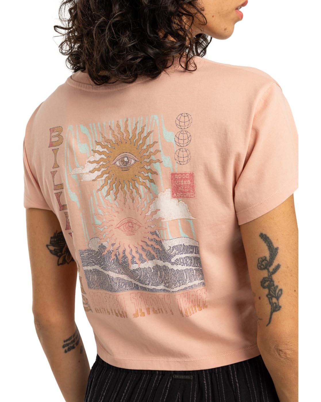 Billabong Vibes Around – T-Shirt mit kurzen Ärmeln für Frauen, Hellorange GR. L