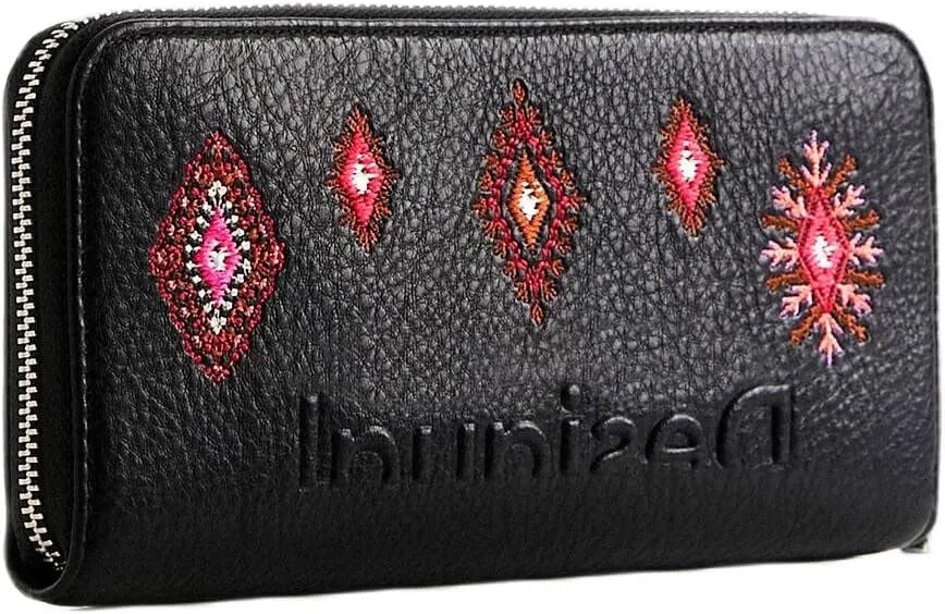 Desigual Damen Geldbörse 22SAYP20 - Schwarz/Bunt