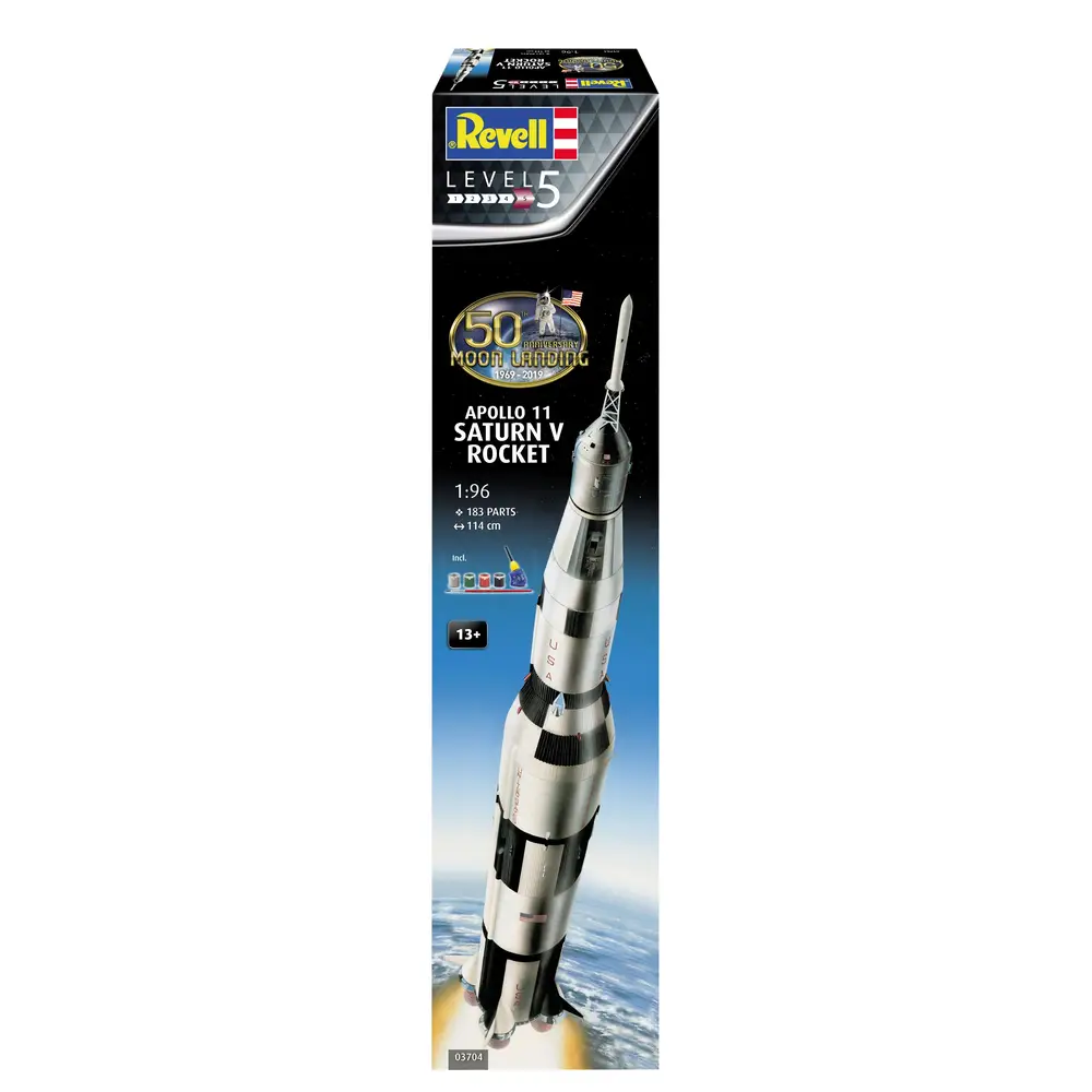 Revell 03704 Millennium Apollo 11 Saturn V Rocket, Revell Modellbausatz mit Basiszubehör